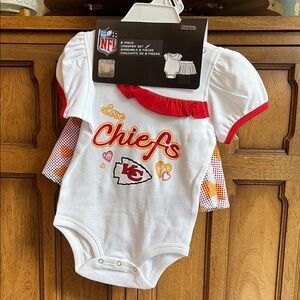 NFL Chiefs Baby Onesie with Red Accents